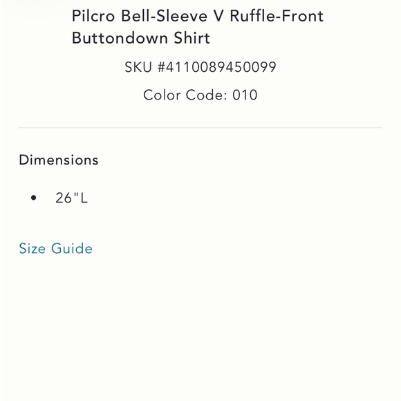 Pilcro Ruffle Front Button-down Shirt || NWT || size XL - Picture 10 of 12